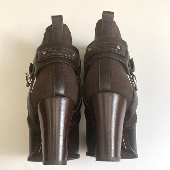 Ralph Lauren Brown Leather Heeled Booties - Picture 9 of 12